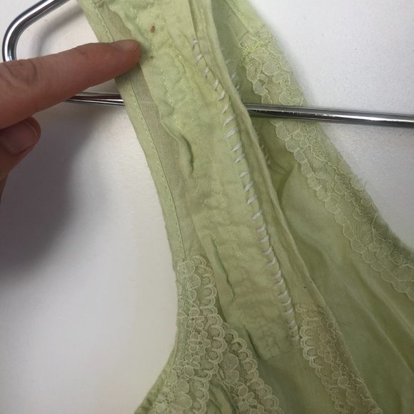 Free People Vintage Faded Green Lace Tank Cami - Picture 2 of 9